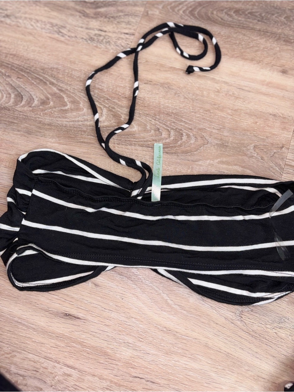 Beautiful Long Striped Maxi Summer Dress, Lace-Up Back with Bralette. Size Large - Picture 5 of 5
